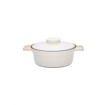 RIESS Emaille Kasserolle mit Deckel Aromapot - Truehomeware 24cm 2l weiss