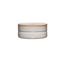RIESS Frischhaltedose - Emaille Vorratsdose mit Eschenholz-Deckel Truehomewear  6cm 615ml grau