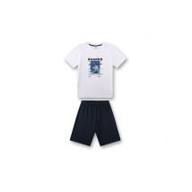SANETTA Jungen Pyjama 2-teilig T-Shirt und Shorts weiss | 152