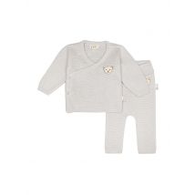 STEIFF Baby Set Strickjacke und Strickhose 2 teilig hellgrau | 62