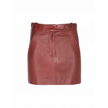 TELA Leder Minirock dunkelrot | XS