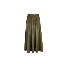 WEEKEND MAX MARA Plisseerock in Lederoptik olive | 38