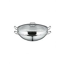 WMF Macao Wok-Set 36cm 4-teilig Cromargan silber