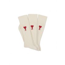 AMI PARIS Socken 3-er Pkg off white creme | 43-46