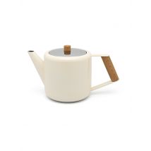 BREDEMEIJER Teekanne doppelwandig Boston 1,1l Mattweiss/Holzoptik weiss