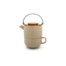 BREDEMEIJER Teekanne TEA FOR ONE UMEA 0,5l Lehmgrau / Bamb camel