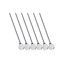 CILIO Cocktaillöffel mit Trinkhalm 6er Set silber