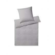 ELEGANTE Jersey Bettwäsche SOLID STRIPE 140/200CM Graphit  grau