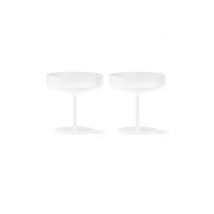 FERM LIVING Champagnerschalen 2er Set RIPPLE Forest weiss