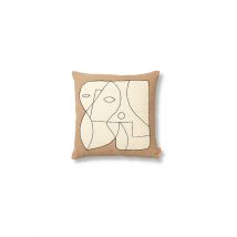 FERM LIVING Kissen FIGURE CUSHION 50x50 Taupe White  camel