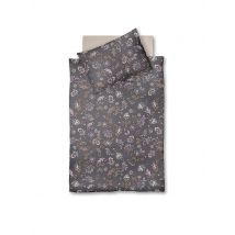 FLEURESSE Satin Bettwäsche MODERN GARDEN 70x90cm/140x200cm Malve grau