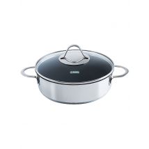 KELOMAT Schmorpfanne mit Deckel Perfekt 24cm Edelstahl Antihaft silber