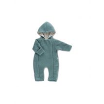 POPOLINI Baby Wollfleece Overall dunkelgrün | 50-56