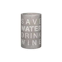 RAEDER Flaschenkühler aus Beton 21cm Save Water - Drink Wine grau