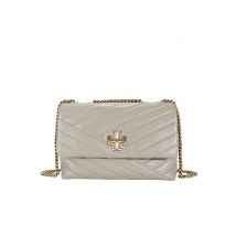 TORY BURCH Ledertasche - Schultertasche KIRA CHEVRON Small grau