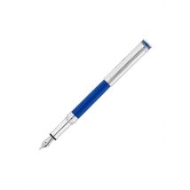 WALDMANN Füllhalter Edelfeder Korn-Linien, guillochiert, Marinablau Medium blau