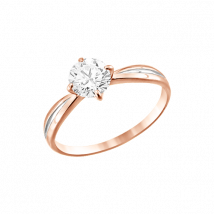 Feiner Verlobungsring aus 585er Rotgold mit Swarovski Zirkonia