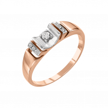 Attraktiver Damenring aus 585er Rot-/Weißgold mit Diamanten WSI 0,05 ct.