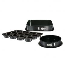 Berlinger Haus Metallic Line Edition 3-teiliges Springform-Set mit Muffinform Dunkelgrau