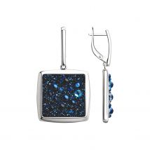 Ohrhänger aus 925 Silber mit blauen Kristallen Swarovski