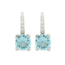 Ohrringe aus 925 Silber mit Zirkonia farblos und blau