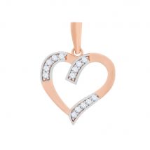 Herz-Anhänger aus 585 Rotgold mit Zirkonia