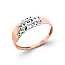 Damenring aus 585 Rotgold, bicolor 21 mm (66)