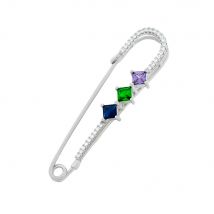 Brosche aus 925 Silber mit bunten Zirkonia