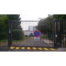 Portail Industriel Coulissant Galvanisé Plastifié L3000 X 2000 Centaurus120 - Bleu - Fabriquant: 4M