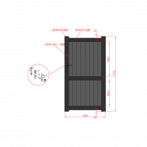 Portillon Aluminium Ral7016 L1mxh1,80m Nairobi - Fabriquant: 4M