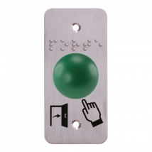 Bouton Poussoir Ergonomique Dome Vert Contact No+nc Plaque 39,5 X 84,5 Mm