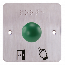 Bouton Poussoir Ergonomique Dome Vert Contact No+nc Plaque 80 X 80 Mm