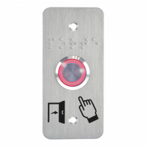 Bouton Poussoir Acier Inox D19 Mm Halo Rouge 12v Ac/dc Contact No+nc (v)+ssp101