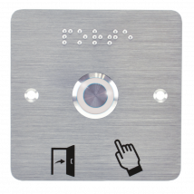 Bouton Poussoir Acier Inox D19 Mm Halo Blanc 12v Ac/dc Contact No+nc (v)+ssp201