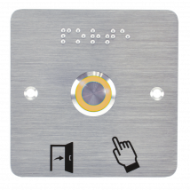 Bouton Poussoir Acier Inox D19 Mm Halo Jaune 12v Ac/dc Contact No+nc (v)+ssp201