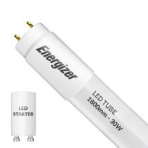 Energizer T8 6ft 30w LED Tubes Frosted c/w FREE Starter