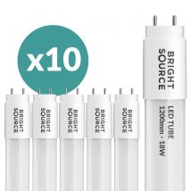 Bright Source 4ft 18w T8 LED Tube - Single Ended Wiring - Multipack 10x