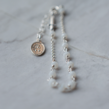 Bracelet Dizainier argent et perles blanches - En Blanc - Laudate