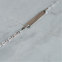 Gourmette baptême Gourmette bébé maille alternée - Laudate