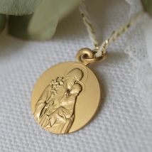 Médaille de Baptême Médaille de baptême St Joseph protecteur - En Or - Laudate