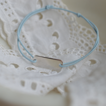 Bracelet personnalisable rectangle cordon - En Argent - Laudate
