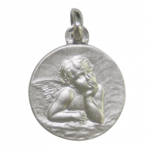 Médaille de Baptême Médaille de baptême Raphael blanc - En Or - Laudate