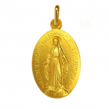Médaille de Baptême Médaille Miraculeuse - En Or - Laudate