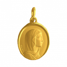 Médaille de Baptême Médaille de baptême Marie Reine de la Paix - En Or - Laudate