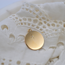 Pendentif médaille diamant PM - En Or - Laudate