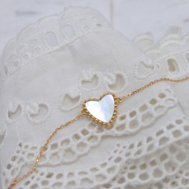 Bracelet Cœur Sacré nacre - En Or - Laudate