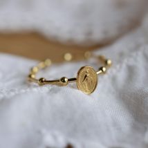 Bague ouverte dizainier miraculeuse en or - Laudate