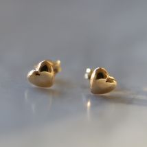 Boucles d'oreilles Grand coeur or jaune 18 cts - Laudate