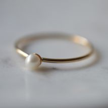 Bague perle or jaune 18 cts - Laudate