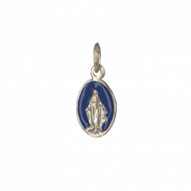 Médaille de Baptême Médaille Miraculeuse argent bleu marine - En Argent - Laudate